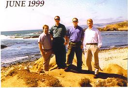 Image of Laurence D. Merkle and three colleagues on the Pacific Coast